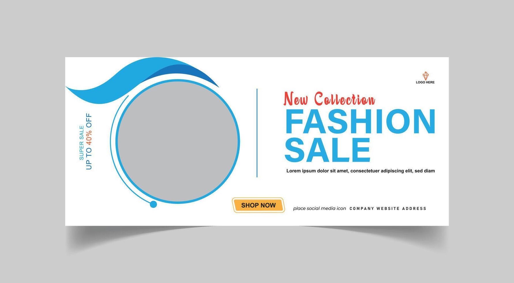 Vector fashion sale with discount social media cover template design