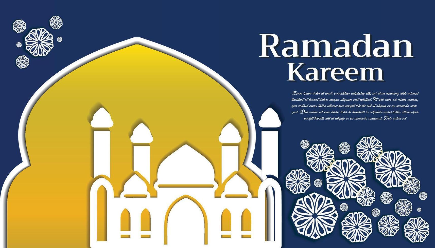 Vector Happy Ramadan web banner template background design