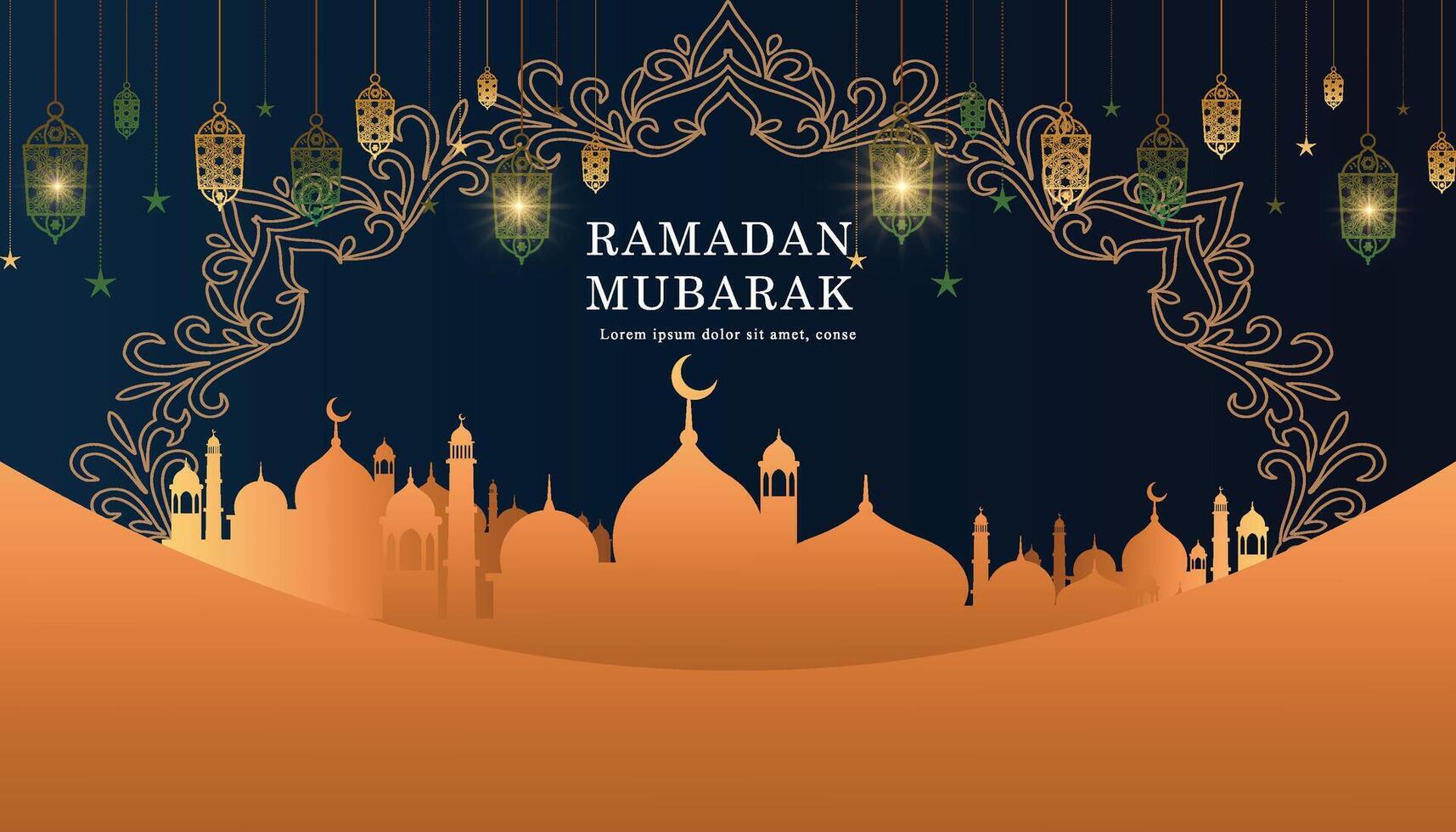 Ramadan background, Eid al-Fitr background, Islamic new year background greeting card vector