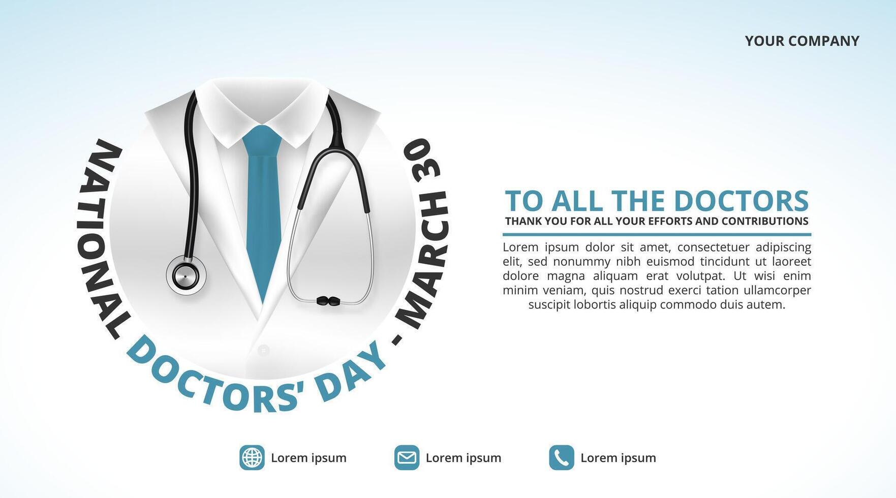 National Doctors' Day background with a doctor suit vector