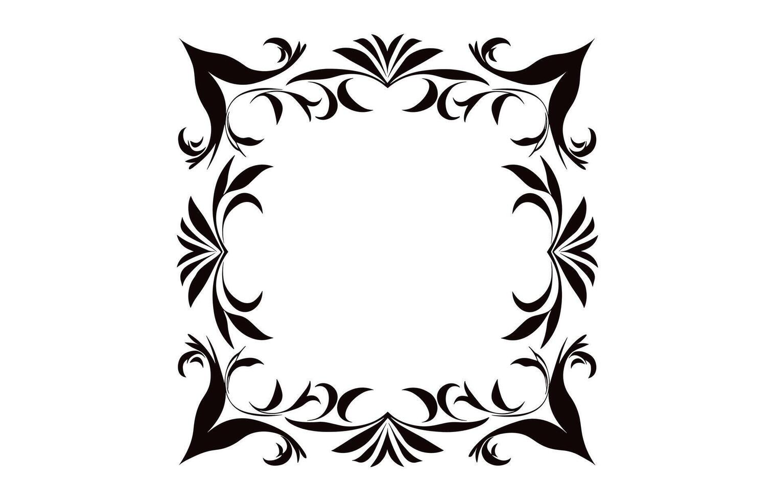 A vintage Decorative corner Frame Vector black outline design element isolated on a white background
