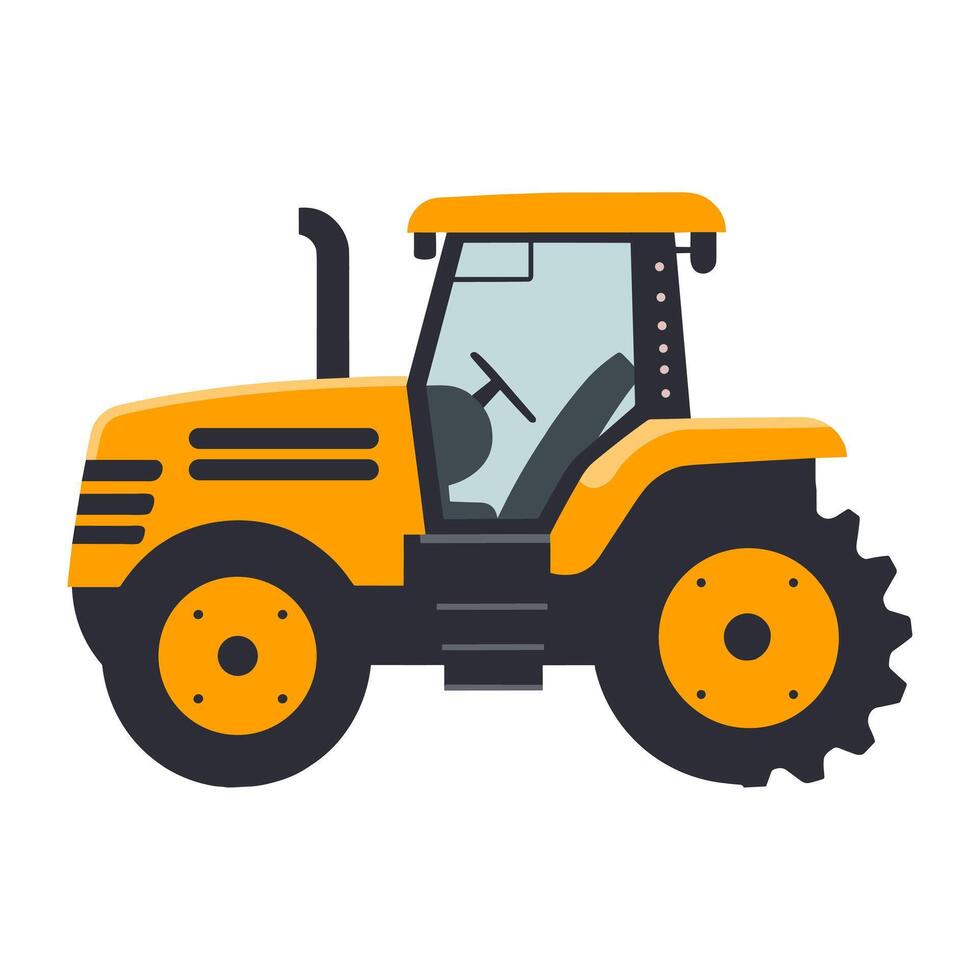 Tractor illustration vector art isolated on a white background, A Farm transport outline flat icon