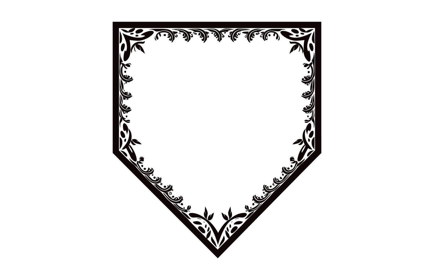 Vintage border frame Vector black outline, Decorative Ornamental Corner design element