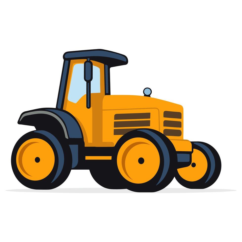 Tractor illustration vector art isolated on a white background, A Farm transport outline flat icon