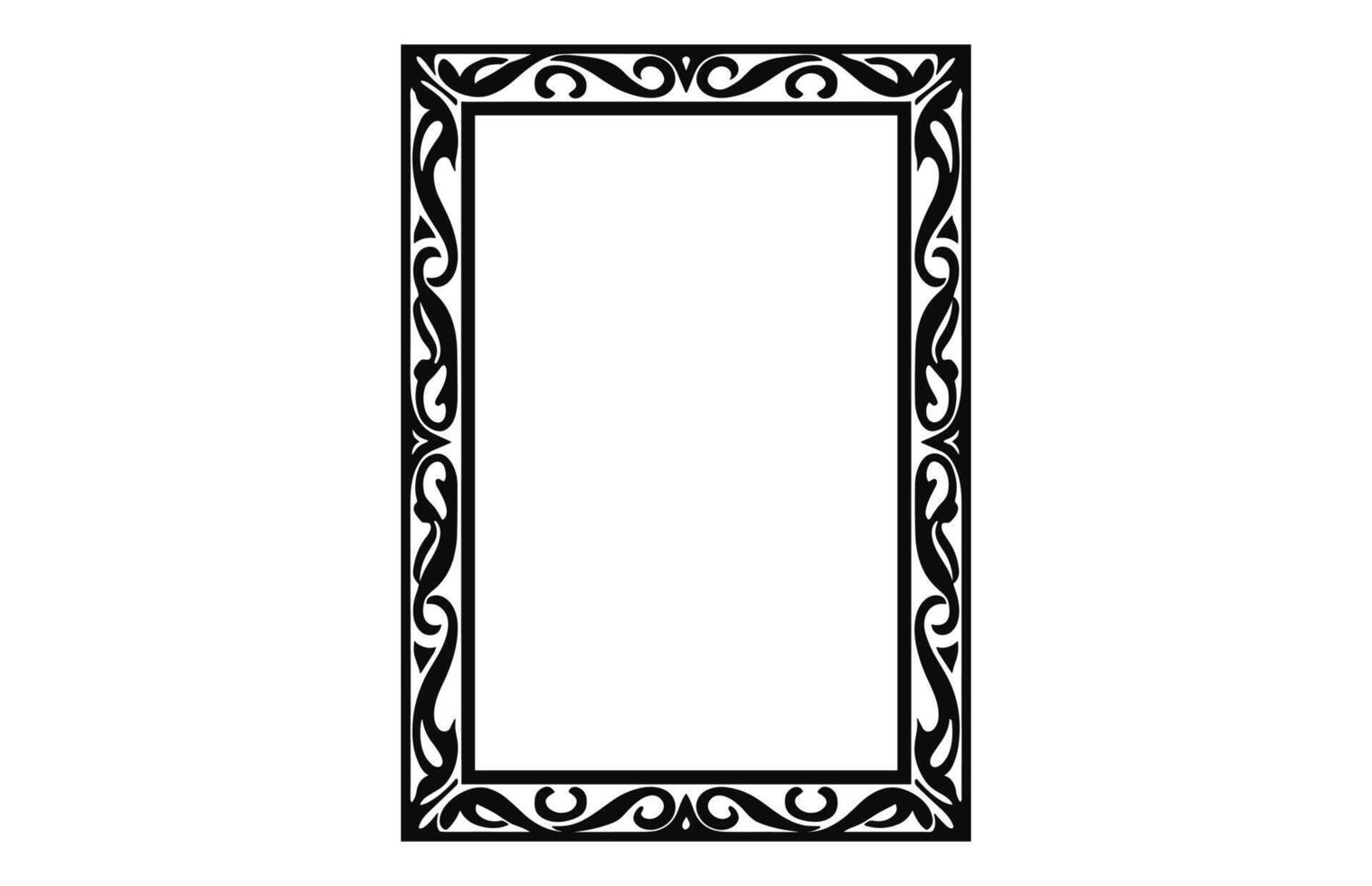 A Decorative Rectangle frame Vector, Vintage Ornamental border outline vector