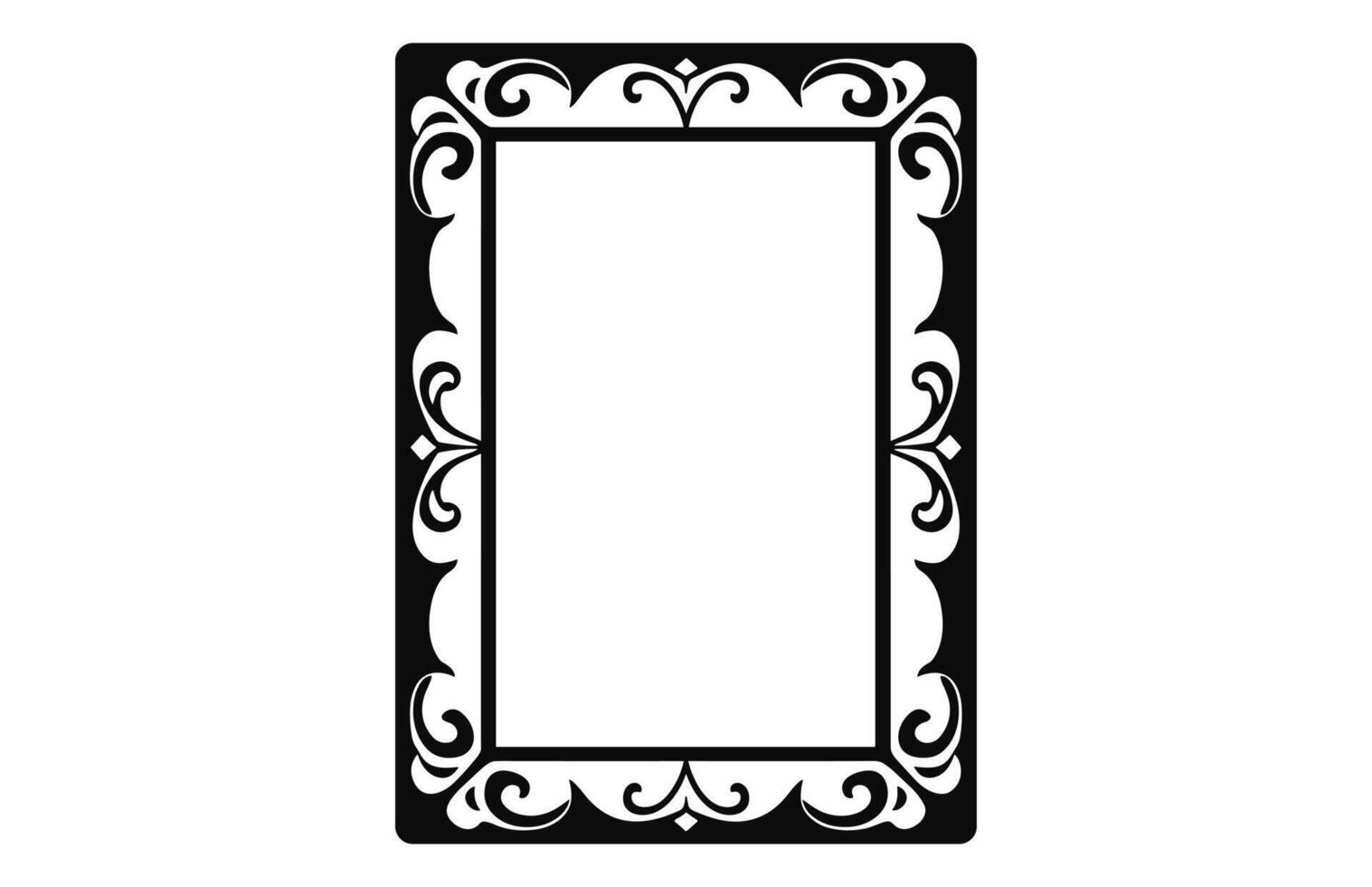 A Decorative Rectangle frame Vector, Vintage Ornamental border outline vector