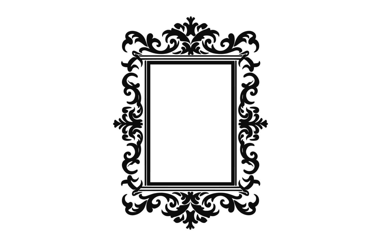 A Decorative Rectangle frame Vector, Vintage Ornamental border outline vector