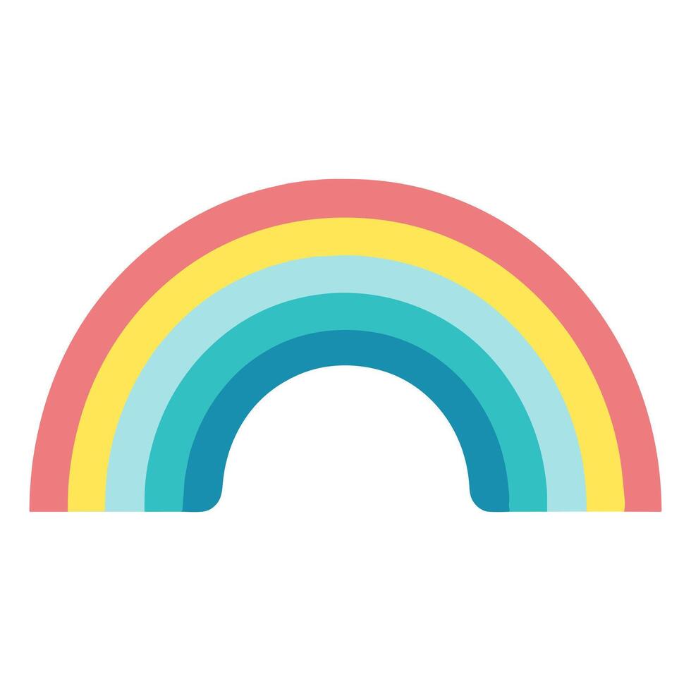 A boho rainbow vector colorful illustration isolated on a white background