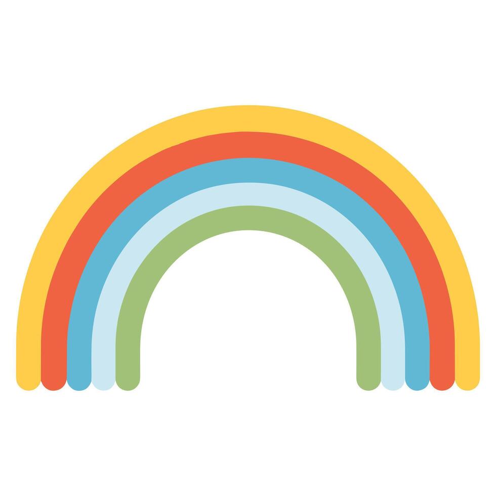 A boho rainbow vector colorful illustration isolated on a white background