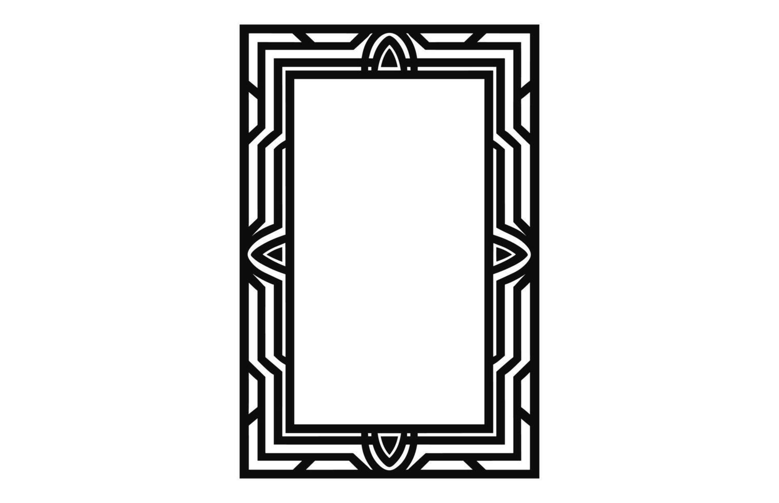 A Decorative Rectangle frame Vector, Vintage Ornamental border outline vector
