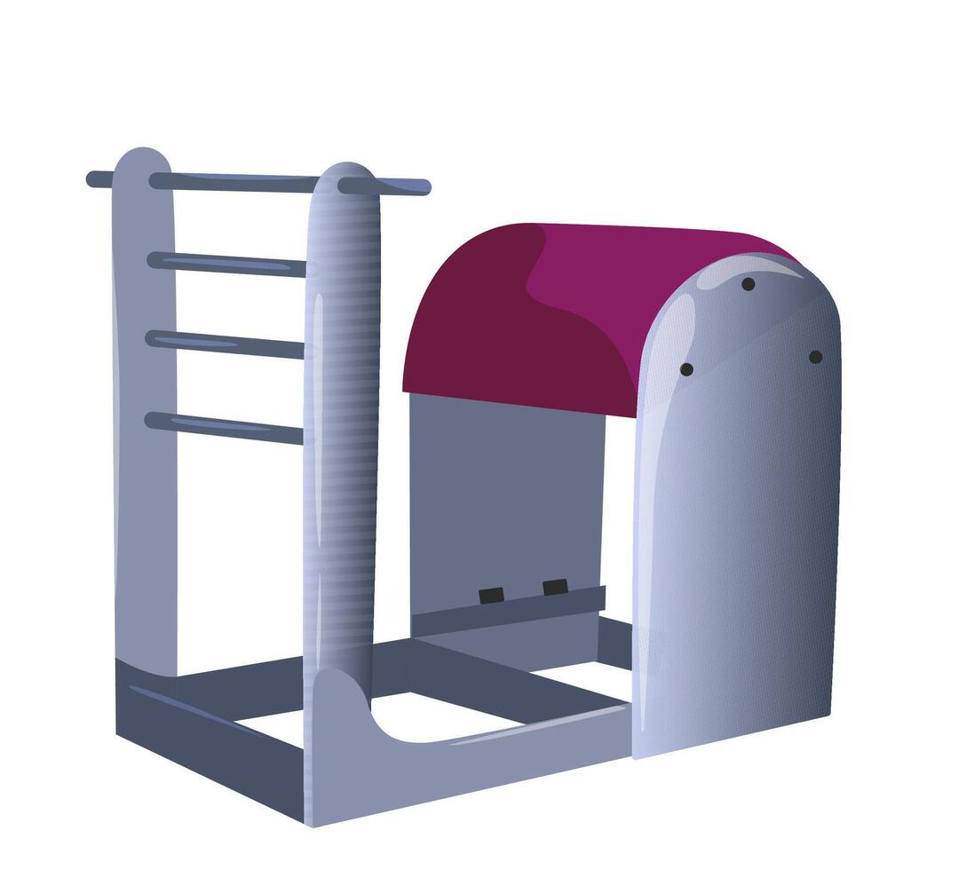 el barril escalera es un pilates máquina. blanco antecedentes. vector ilustración