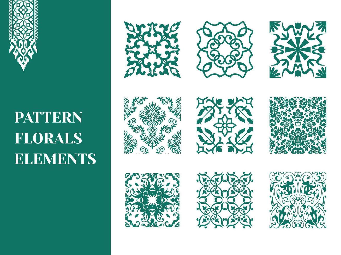 set of vector pattern florals elements