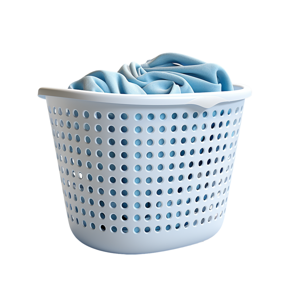 AI generated Laundry Basket Png, Ciano Laundry Basket Oval png