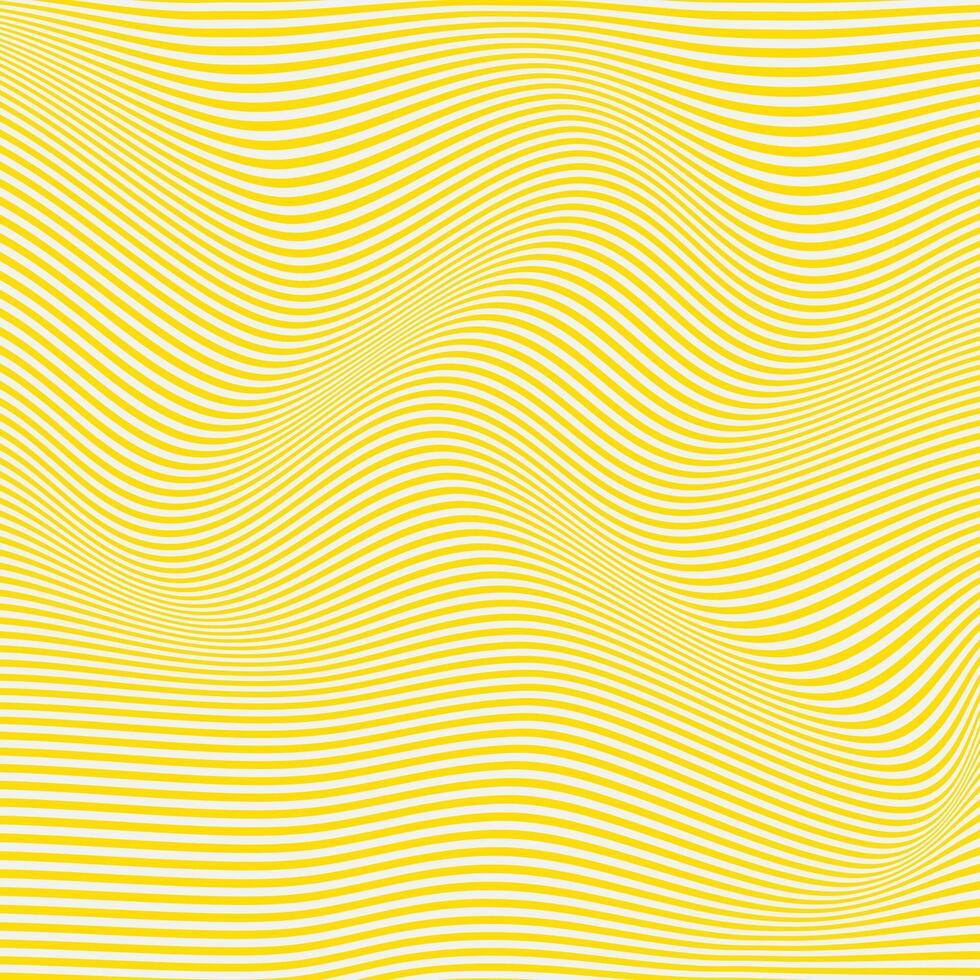 abstract lite grey color horizontal line wavy distort pattern on citrus yellow color background vector