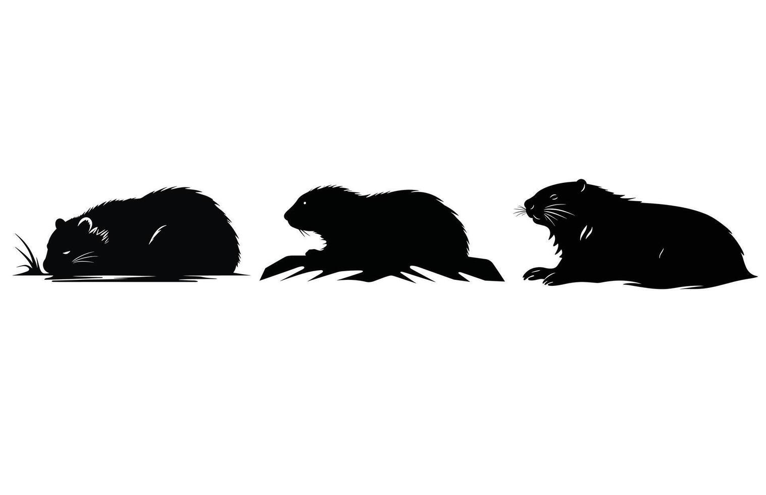 Groundhog Sleeping silhouette design, groundhog Sleeping black vector design ,