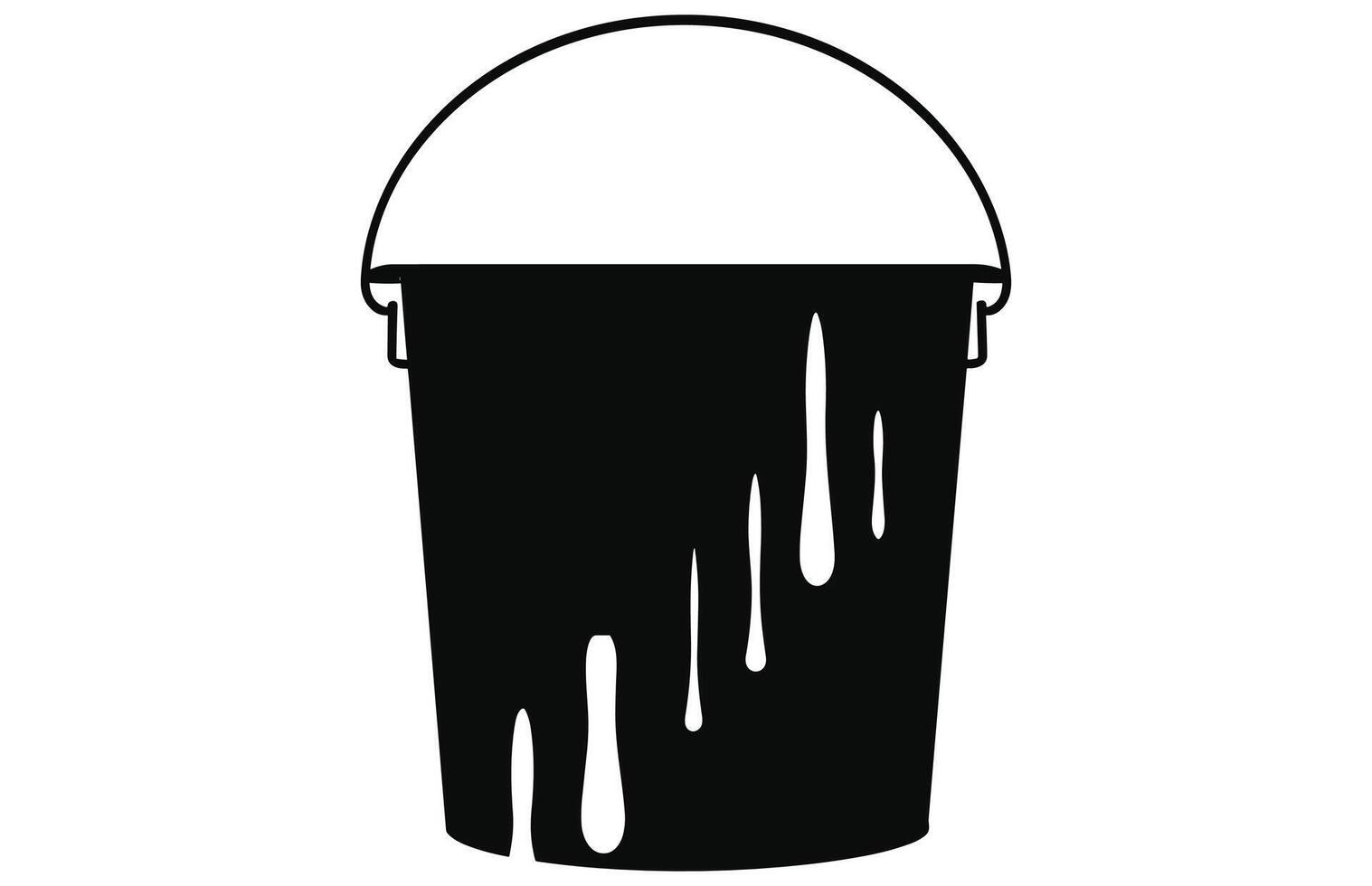 Paint Melting Bucket silhouette, Paint Bucket Icon Flat Graphic Design vector