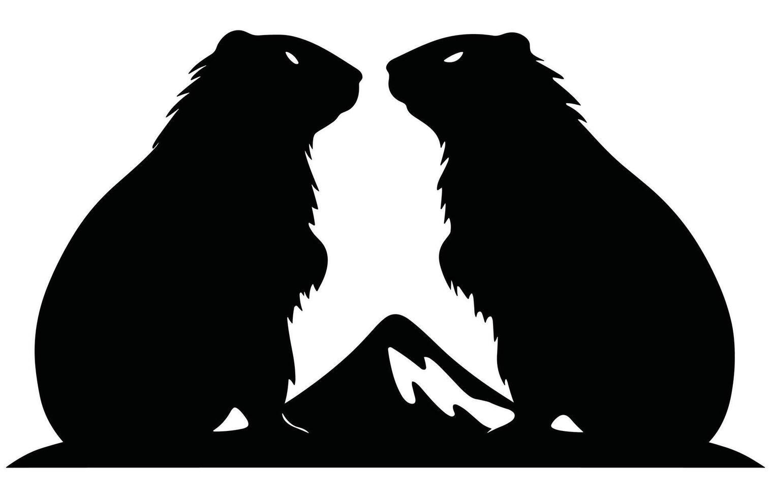 marmota Pareja silueta diseño, marmota Pareja negro vector diseño ,