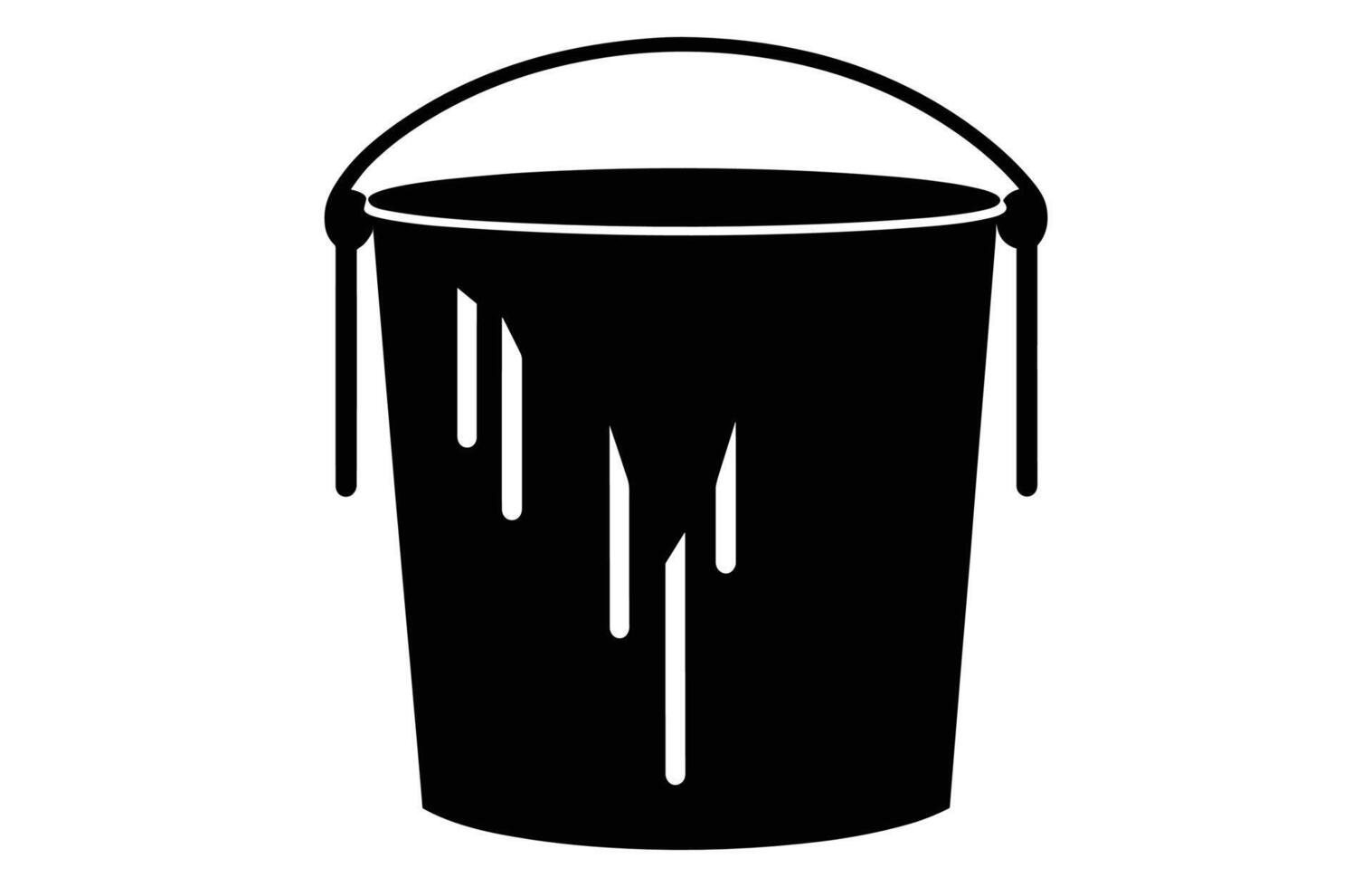 Paint Melting Bucket silhouette, Paint Bucket Icon Flat Graphic Design vector