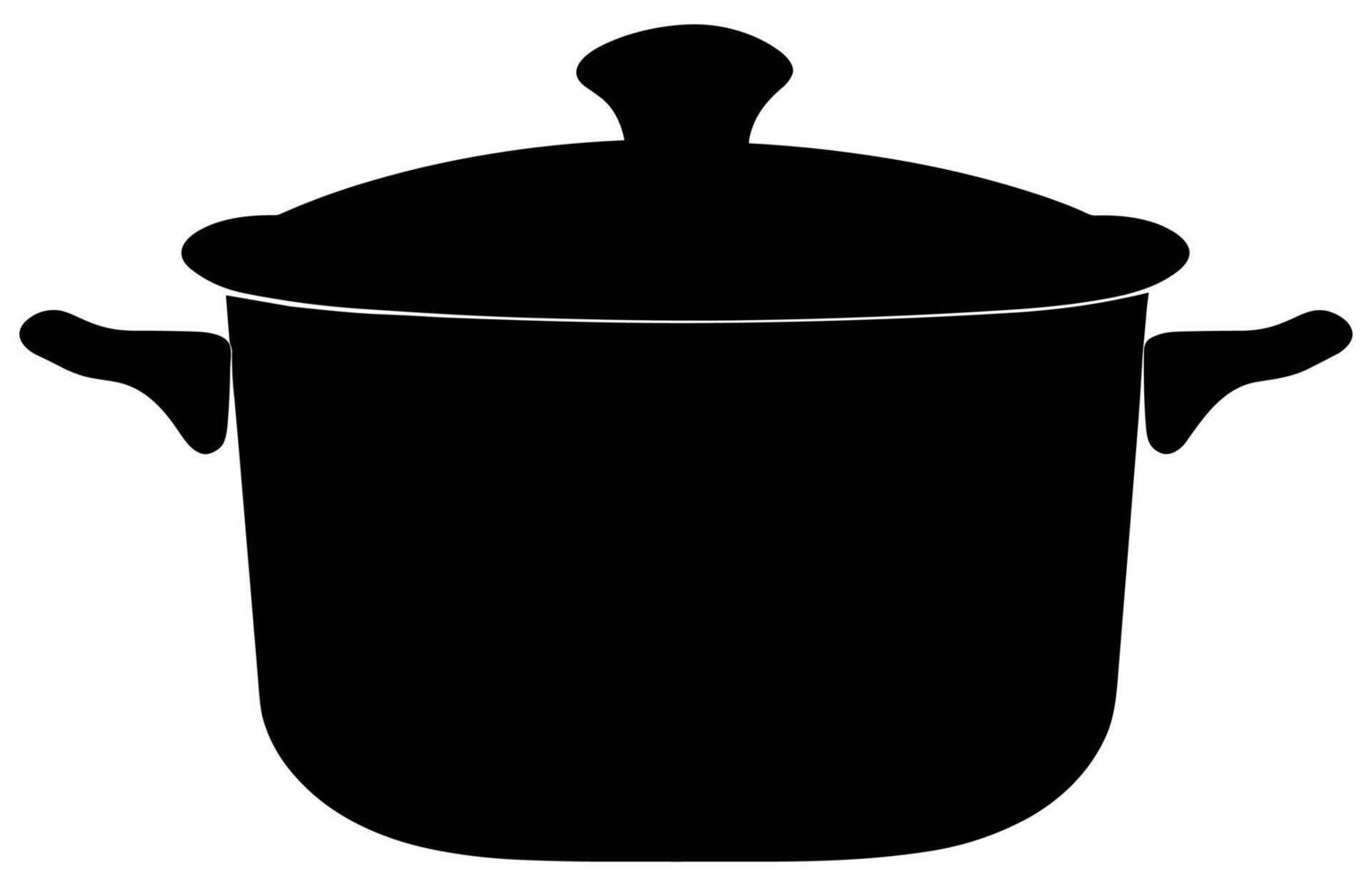 cooking pot silhouette, Kitchen cooking pots vector icon set