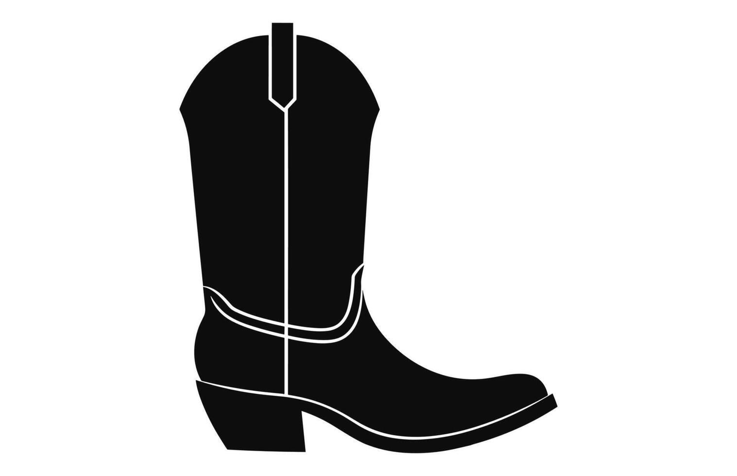 vaquero botas con ornamento. vaquero occidental y salvaje Oeste tema.vaquero bota ilustración. vaquero bota tacones vector silueta ilustración colocar.