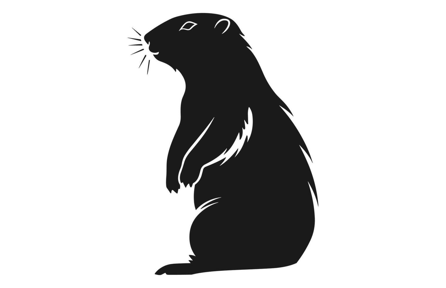 Groundhog silhouette design, groundhog black vector design ,groundhog marmot silhouette.