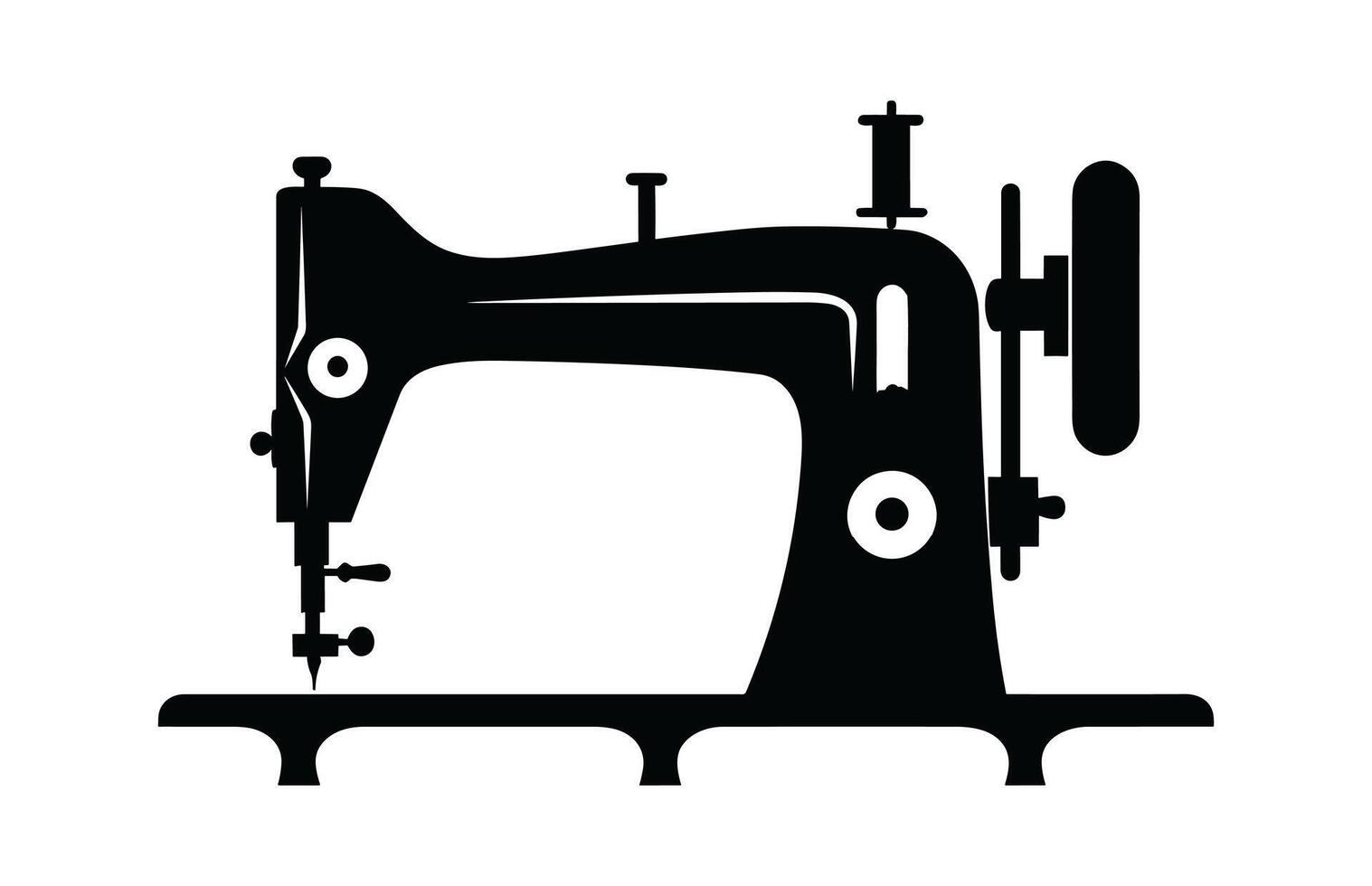 Sewing machine vector illustration, Sewing logo atelier,Manual Sew, Sewing Machine Silhouette Icon,
