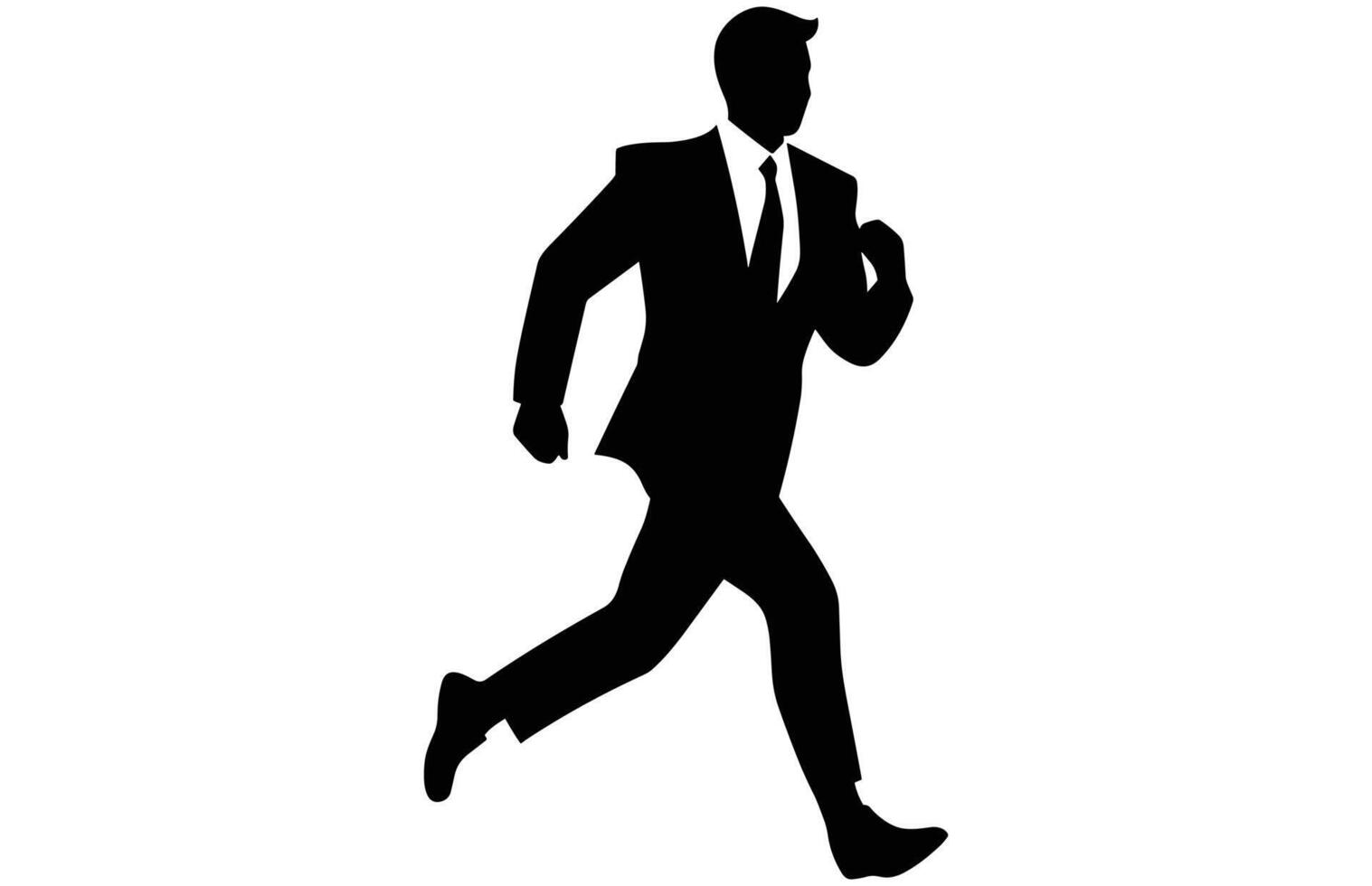 Silhouettes of business people run vector, silhouette of worker or businessman in suit running vector