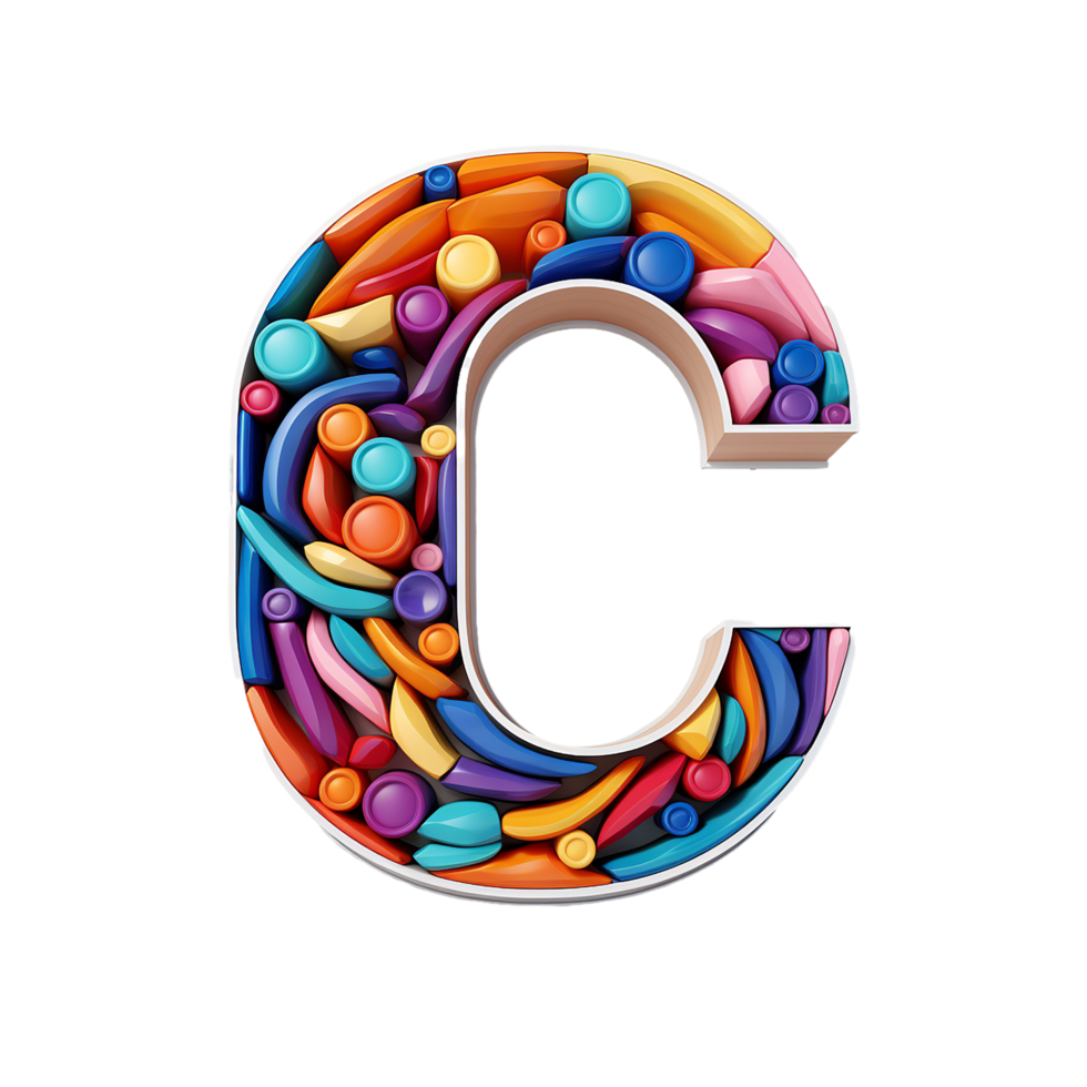 AI generated C logo, C Alphabet Bold Color png