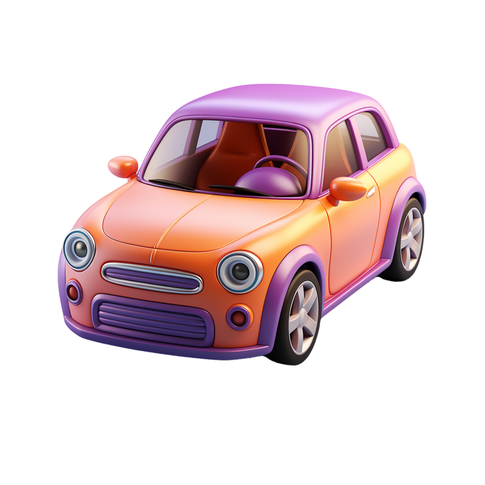 ai generado coche emojis, minúsculo linda coche emoji png