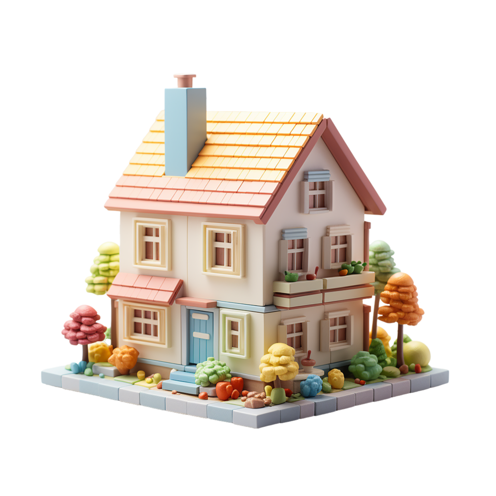 ai généré maison, minuscule mignonne Accueil png