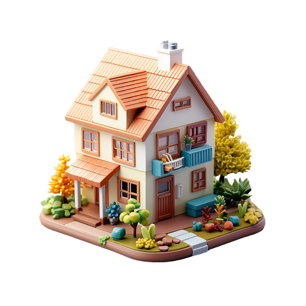 ai généré maison, minuscule mignonne Accueil png