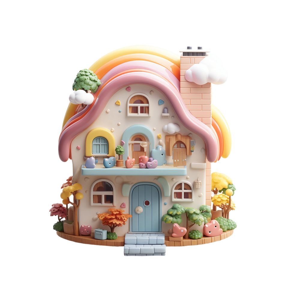 ai généré maison, minuscule mignonne Accueil png