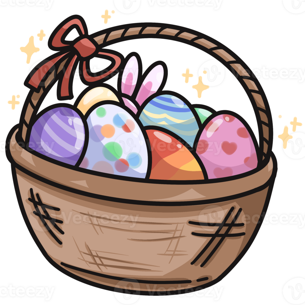 basket of Easter egg socate png