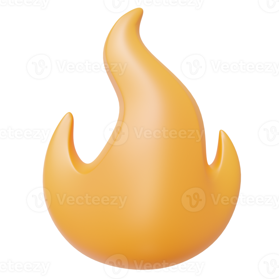 3D render of a fire element png