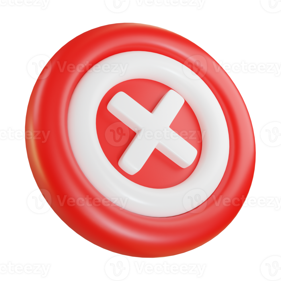 Red cross 3d render button, No icon png