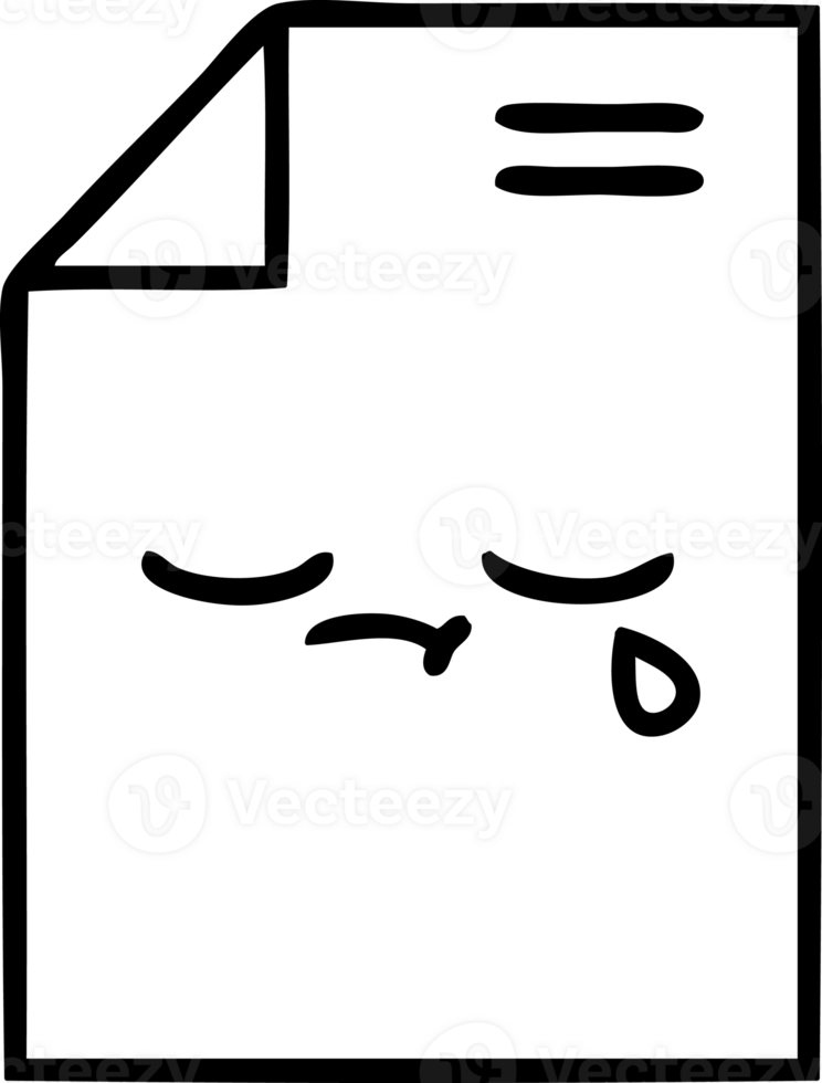 line drawing cartoon of a sheet of paper  icon png