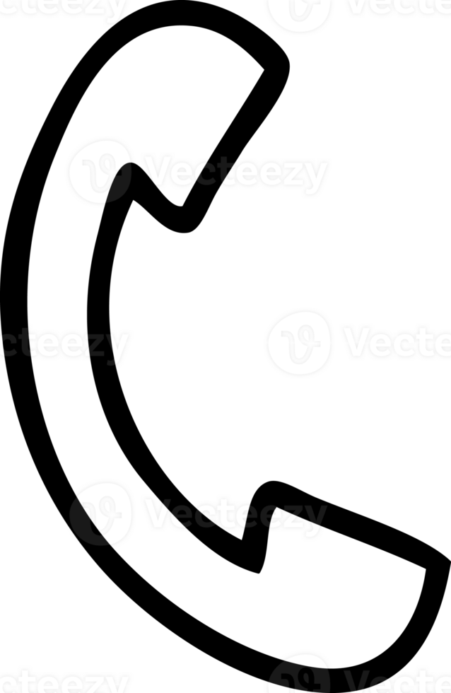 line drawing cartoon of a telephone handset icon png