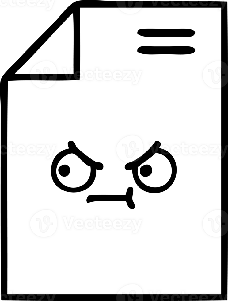 line drawing cartoon of a sheet of paper  icon png