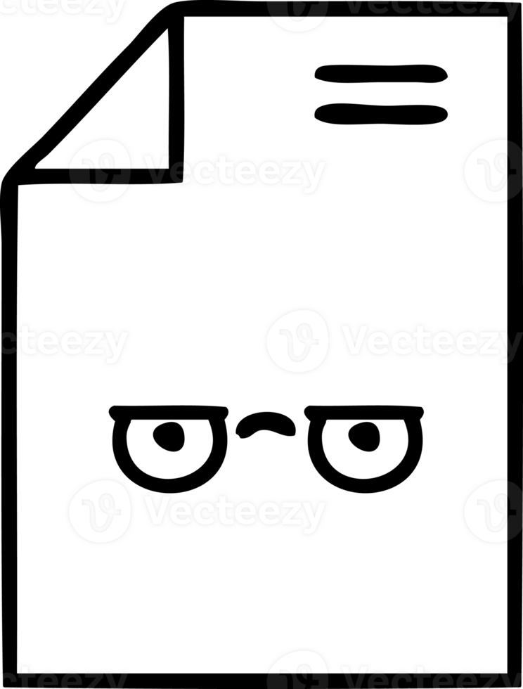 line drawing cartoon of a sheet of paper  icon png