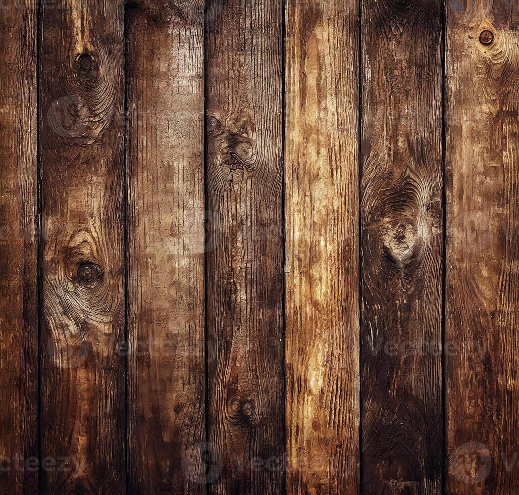 ai generado antiguo grunge oscuro texturizado de madera antecedentes , el superficie de el antiguo marrón madera textura foto