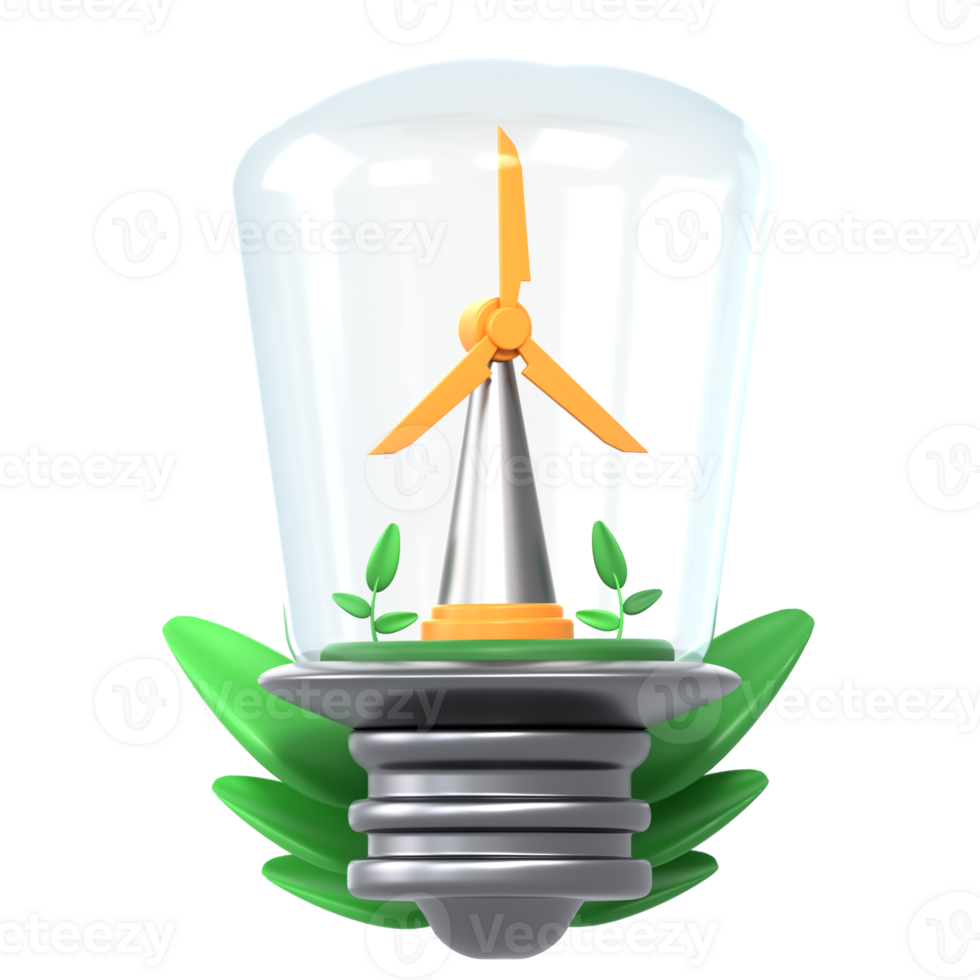 3d ilustração verde energia png