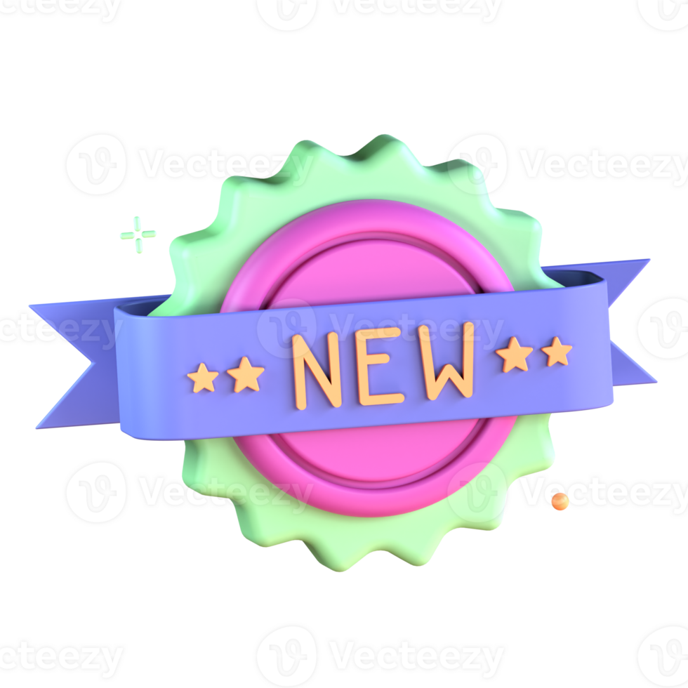 3D Illustration new badge png