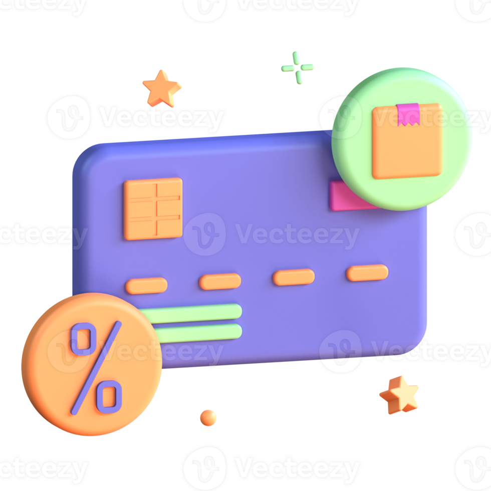 3D Illustration loyalty program card png