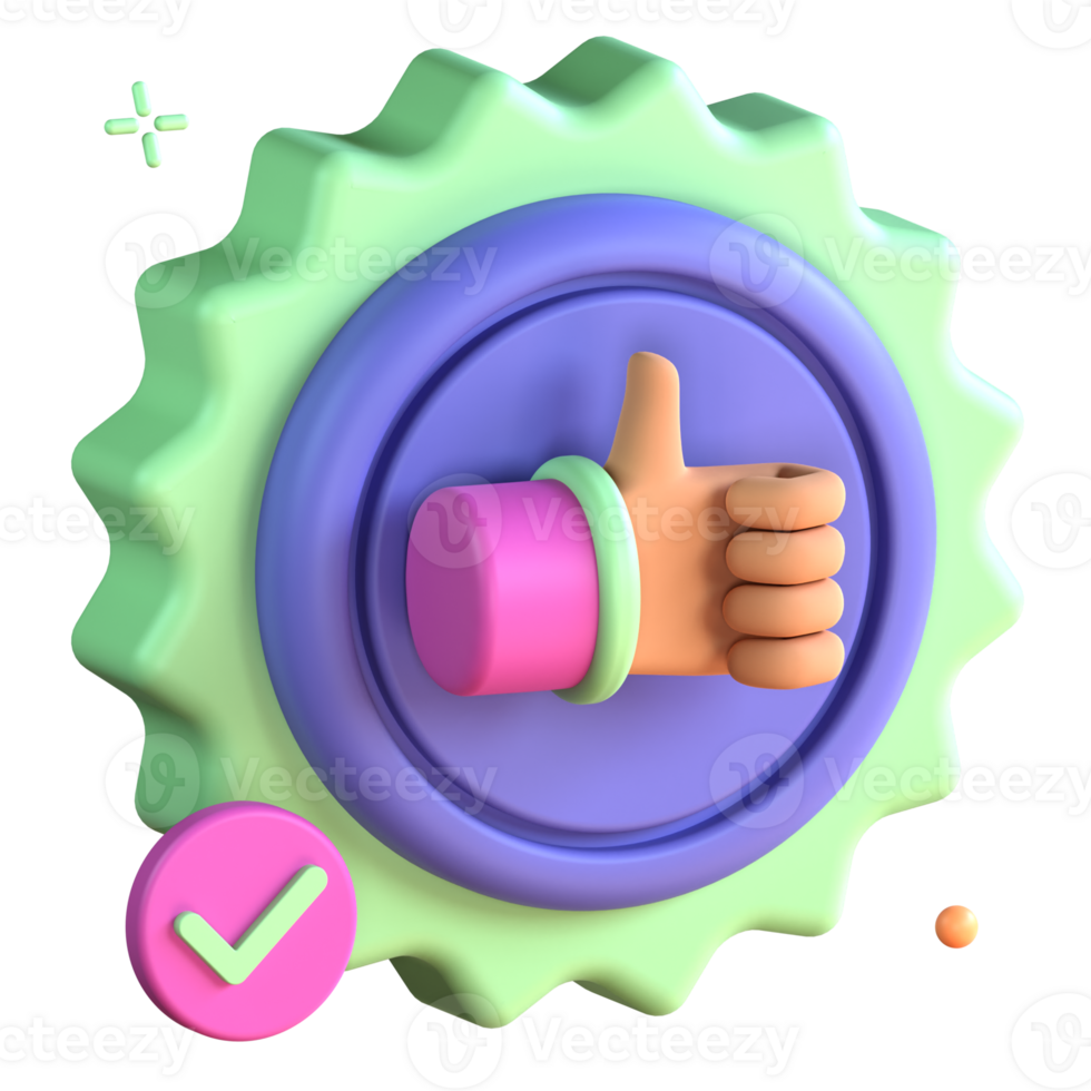 3D Illustration recommended badge png