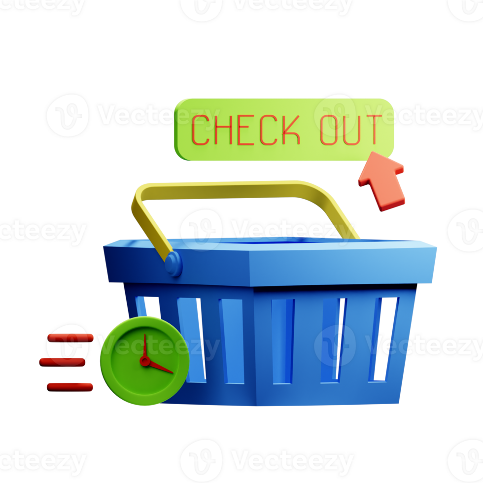 3D Illustration express checkout png
