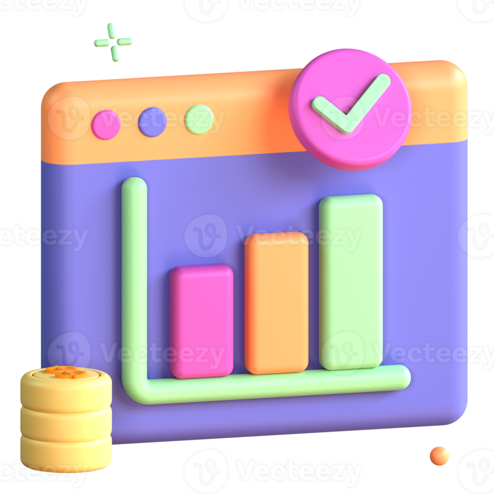 3D Illustration sales analytics png
