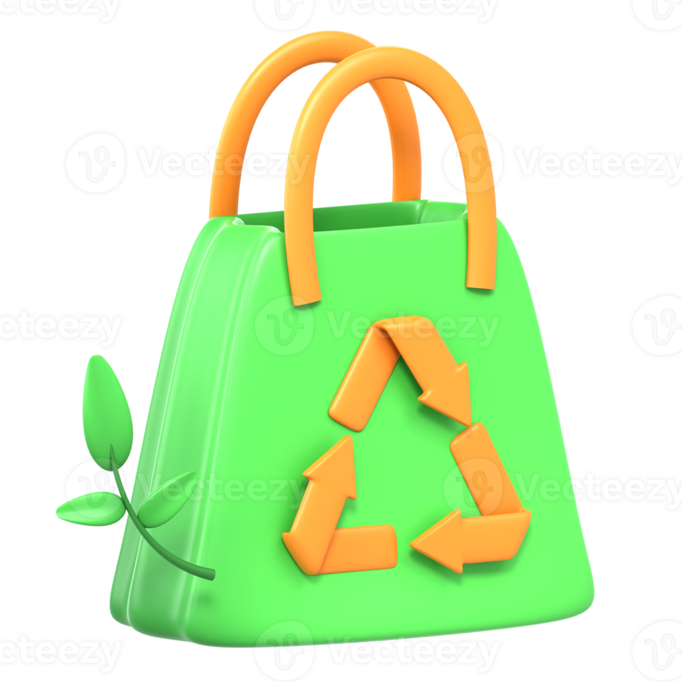 3D Illustration reusable bag png