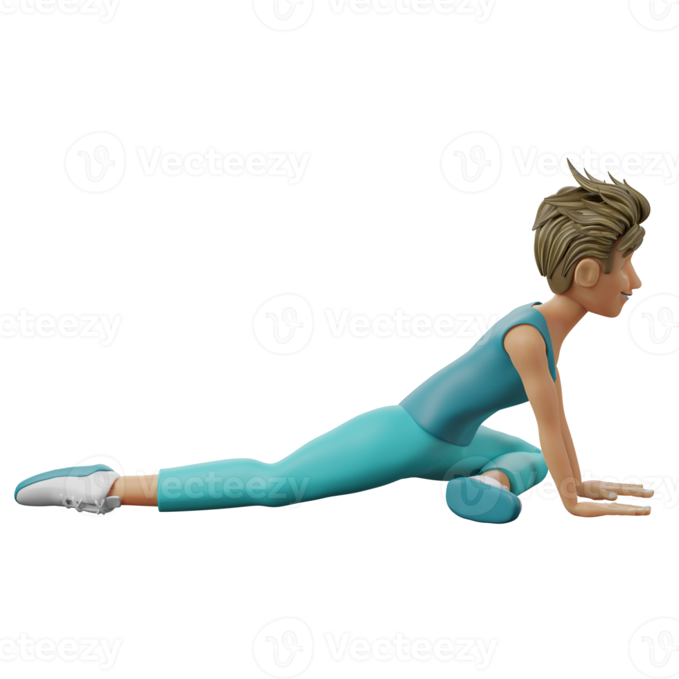 3D Illustration yoga pigeon pose png