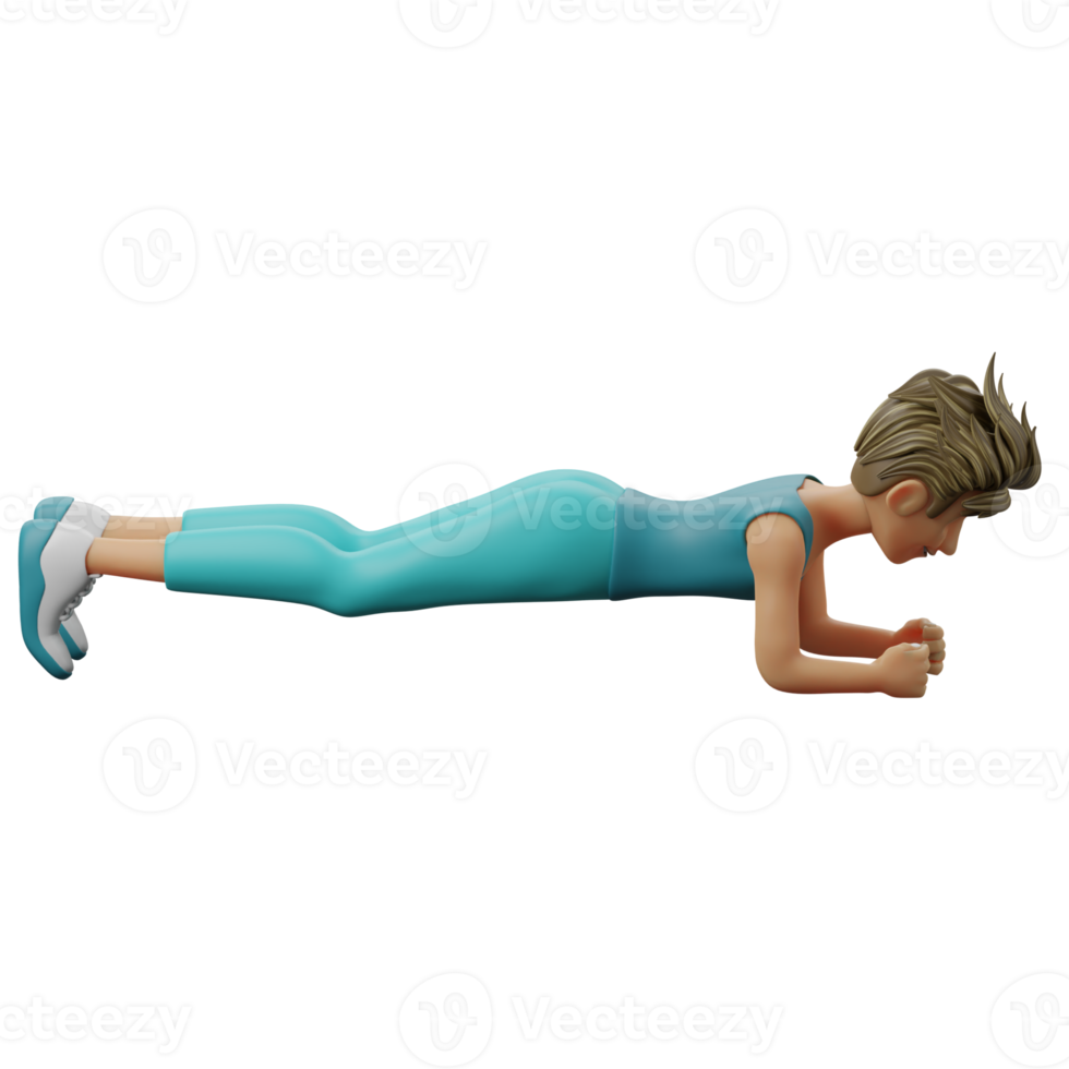 3D Illustration yoga plank pose png