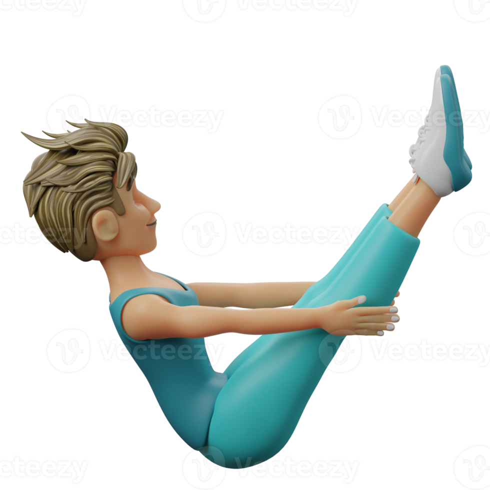 3d illustration yoga bateau pose png